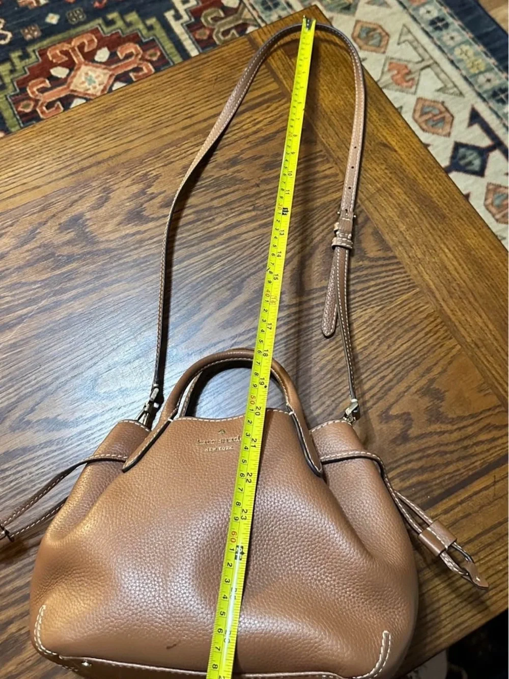 kate spade Brown Leather Mini Satchel with Crossbody Strap Dumpling Bag - Picture 5 of 6